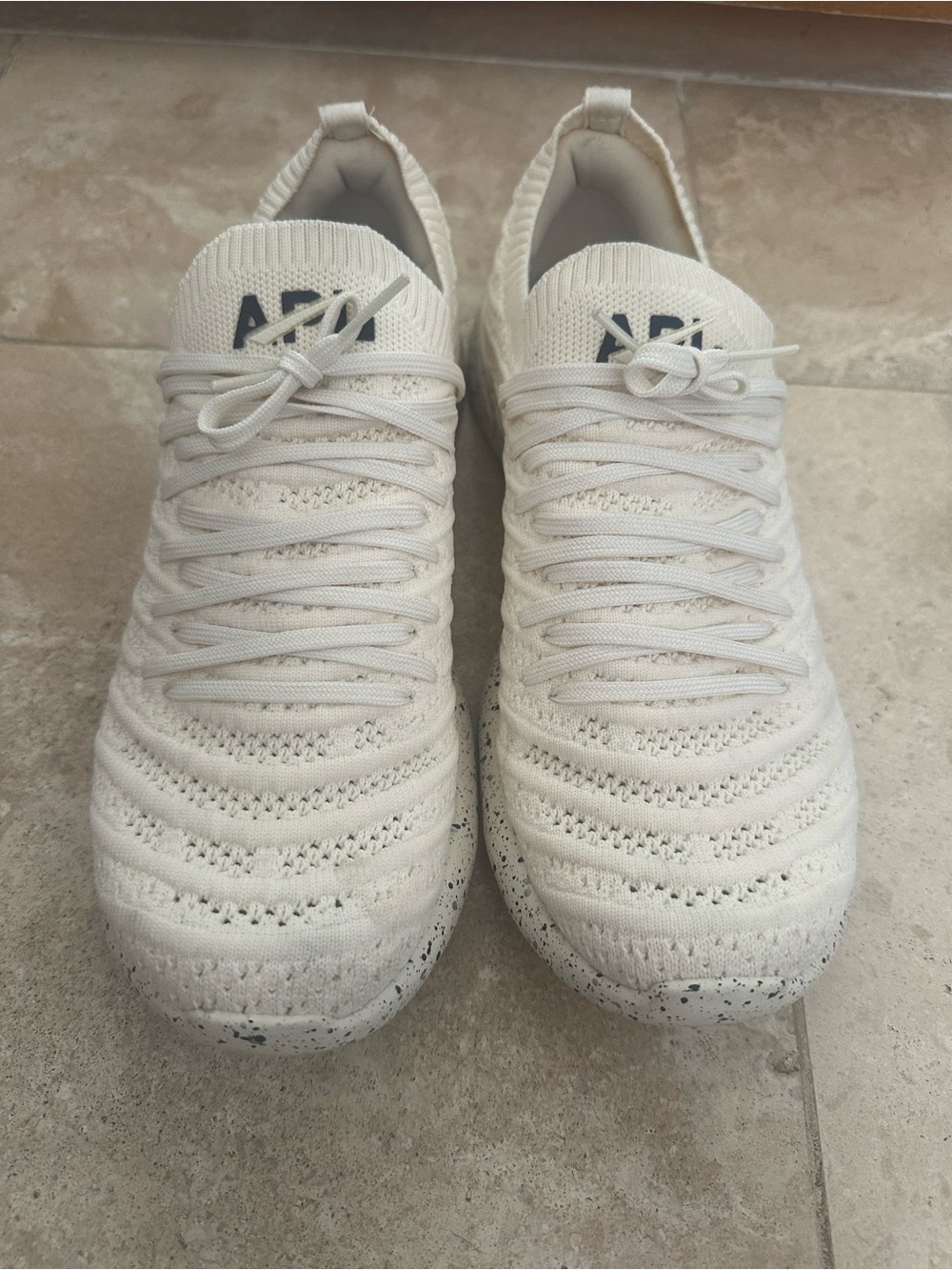 APL Women’s Knit Sneakers in Off-White with Black Logo